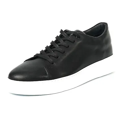 Marcellus - Genuine Leather Handmade Men's Daily Black Sneakers Man Black Shoe • $119.99