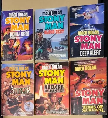 Don Pendleton: MACK BOLAN- STONY MAN X 6books #14 15 16 18 19 20 • £10.50