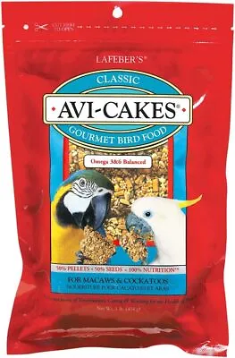 LAFEBER'S Classic Avi-Cakes Pet Bird Food Parrot Food For Macaws & Cockatoos • $18.99