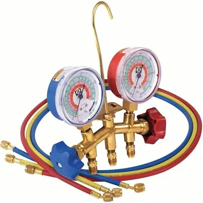 JB INDUSTRIES Manifold Gauge: Manifold Gauge 2 Valves 22/404/410 3 Hoses • $162.75