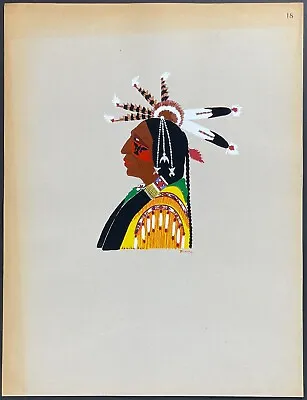 Szwedzicki - Mopope: Portrait - 1929 Kiowa India Art Pochoir • $195