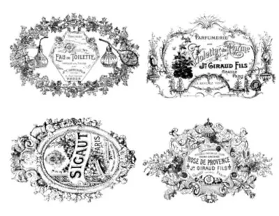 Vintage Image French Perfume Labels Furniture Transfers Decals MIS654~U PIC SIZE • $12.99