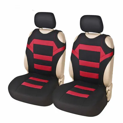 $24.99 • Buy 2Pcs Car Front Seat Cover Cushions Styling Accessories T-shirt Design Black/Red