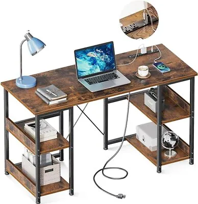 Small Computer Desk With Power Charging Port Desk For Small Spaces Home Office • $85.49