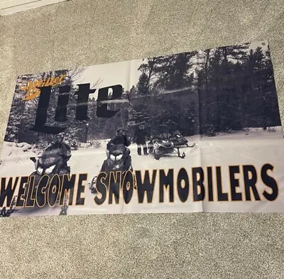 New Very Cool Miller Lite Beer Banner Pub Man Cave Welcome Snowmobile           • $39.90