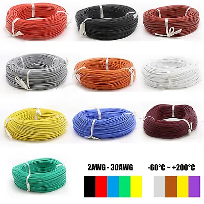 Flexible Soft Silicone Wire Cable 2/4/6/7/8/10/12/14/16/18/20/22/24/26/28/30 AWG • $22.97