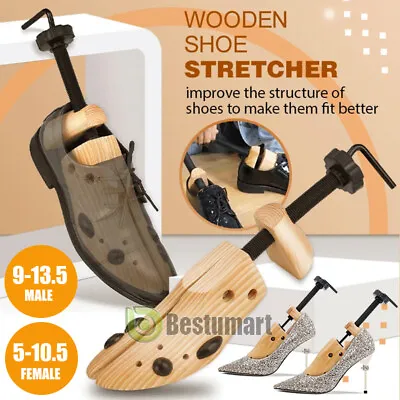 One/Pair 2-way Wooden Adjustable Boot Shoe Stretcher Expander Men Women 5-13.5 • $18.99