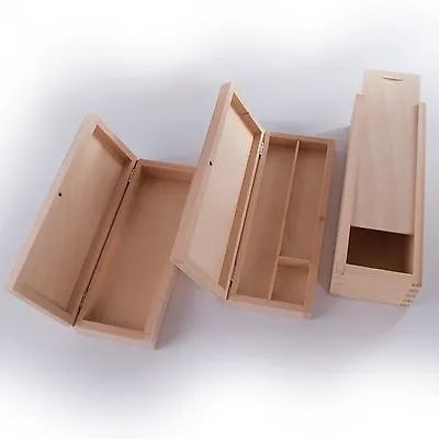 £24.95 • Buy Wooden Pencil Case Box Holder/ Desktop Stationery Organizer Wood Decoupage Craft