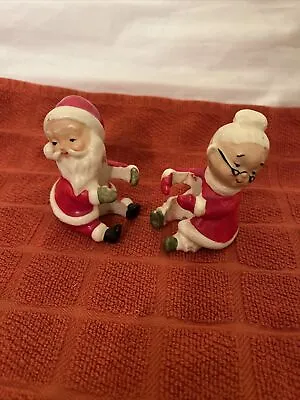 ❤️vtg Lefton Santa And Mrs Claus Tapir/candle Huggers!  • $7