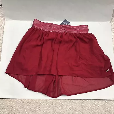 £12 • Buy Women’s Hollister Skater Skirt Lined Dark Red XS Higher At Back Short New