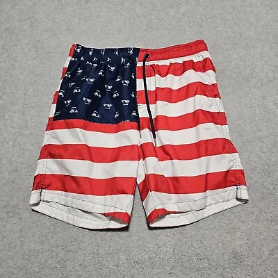 PGA TOUR Swim Trunks Mens Medium American Flag Golf Carts UPF 50+ Quick Drying • $11.96