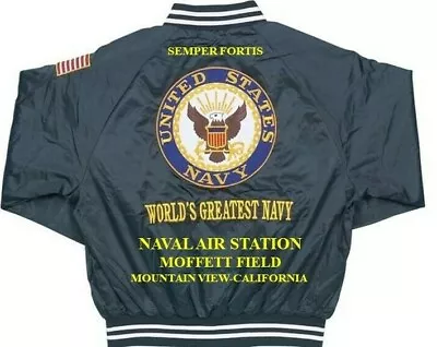 Naval Air Station Moffett Field*california Embroidered Satin Jacket(back Only) • $169.95