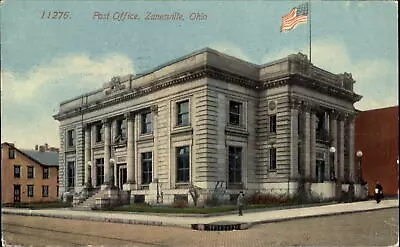 Post Office ~ Zanesville Ohio OH ~ Mailed 1915 • $2.34