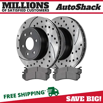 $71.50 • Buy Front Drilled Slotted Brake Rotors Black & Pads For Chevy Silverado 1500 Classic