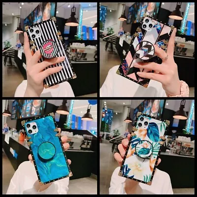 $14.73 • Buy For IPhone 12 11 Pro Max XS XR 6 7 8 Marble Square Phone Case Cover With Holder