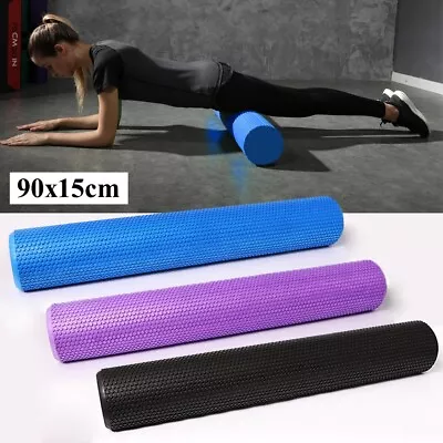 $25.99 • Buy Pilates Foam Roller Long Physio Yoga Fitness GYM Exercise Training Massage 90CM