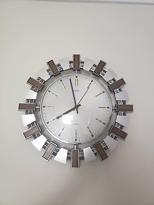 £44.99 • Buy Vintage Metamec Wall Clock Stunning Rare Chrome And Walnut Version. 