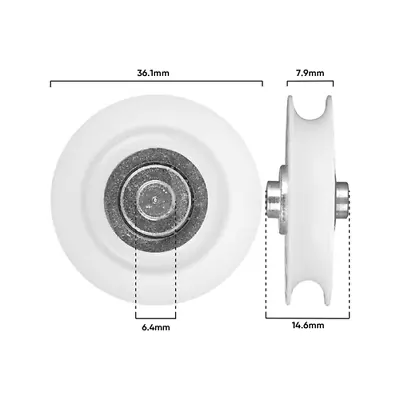 Rolltrak 36mm Concave Roller Smooth Sliding Door Wheel For Easy GlideRoller Kit • $24.38