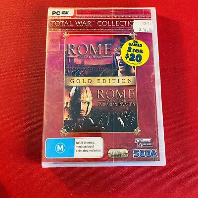 Rome Total War Gold Edition & Barbarian Invasion Strategy PC Game CD-ROM NEW • $29.88