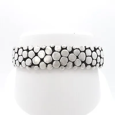 Carl Tasha Sterling Silver Bubbles Cuff Bangle Bracelet Modernist 50gr Unisex • $449.10