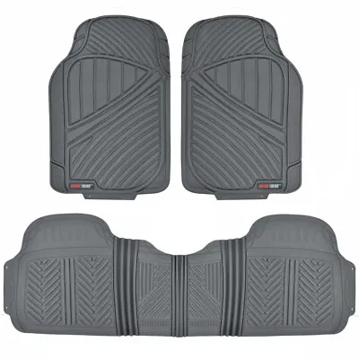 $32.95 • Buy Motor Trend FlexTough 3pc Rubber Floor Mats - Thick Heavy Duty All Weather Gray