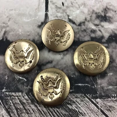 Vintage Brass Buttons Lot Of 4- US Military Eagles 1” Round Collectible Flaw • $6.79