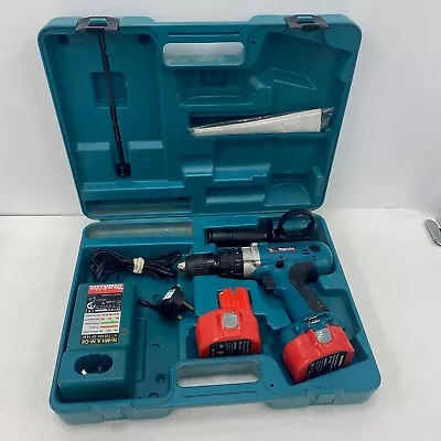 Makita 8433D Cordless Hammer Drill Driver With 2x 2.0Ah Battery Charger & Case • £49.99