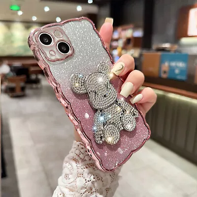 $13.94 • Buy For IPhone 14 Pro Max 13 12 11 X Case Luxury Glitter Cool Bear Shockproof Cover