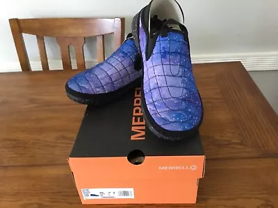 New W/Box-Merrell Hut Moc Women’s Slip On Casual Shoes Night Sky Blue-Size 10 • $55.99