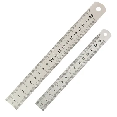 2pcs Machinist Engineer Ruler Small Ruler Metal Rulers 12 Inch Stainless Ruler • £6.24