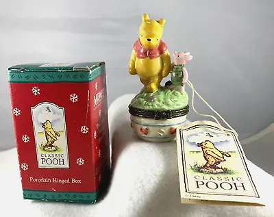Midwest Of Cannon Falls Classic Pooh & Piglet Porcelain Hinged Box • $20