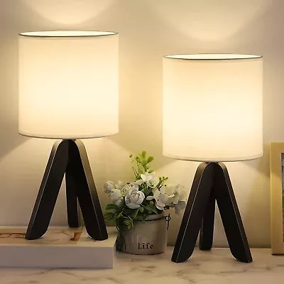 2 Pack Bedside Table Lamps Small Tripod Nightstand Lamp Desk Lamp Kids Room • $32.99