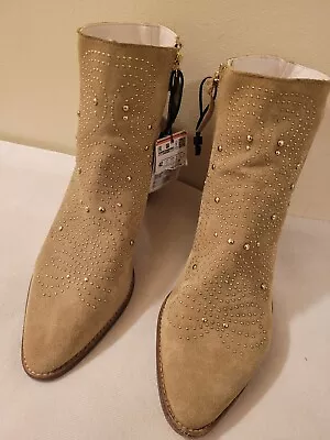 Zara Women's Basic Shoes  Genuine Leather Suede Ankle Boots Size 42 US 10.5 • $30