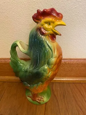 Vintage Antique St. Clement Majolica Glazed Rooster Absinthe Pitcher French Art • $74