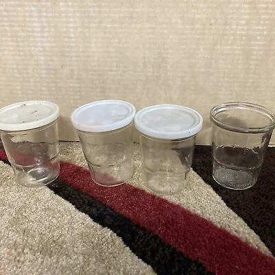 Ball Mason Cups Jars Clear Glass Lidded 12 Oz Lot Of 4 • $14.39