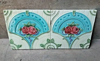 2pcs Vintage Ceramic Flower Tile Porcelain Vintage Art England H&r Johnson Ltd.. • $120