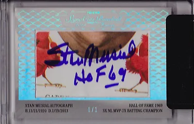 Stan Musial & Matt Holliday 2013 TriStar SignaCuts Dual Cut Auto 1/1 Autograph • $399.99