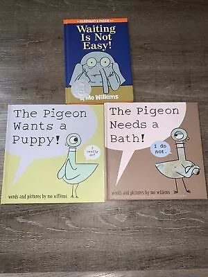 Lot 3 Mo Willems The Pigeon Wants A Bath Needs A Puppy Waiting Is Not Easy • $8.99