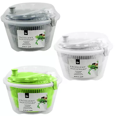 £9.99 • Buy Veggie Salad Spinner Fresh Leaf Dryer Drying Lettuce Drainer Herb Draining Bowl