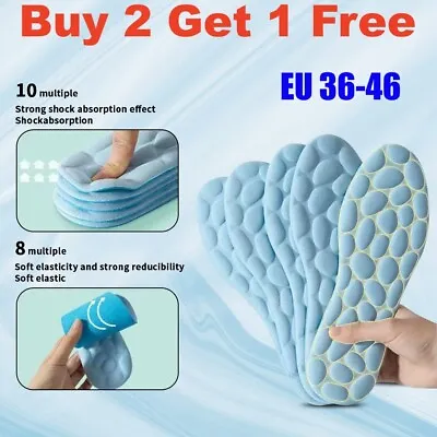 5D Memory Sports Insoles Breathable Foam Orthopaedic Massage Kids Women Men Shoe • £3.07