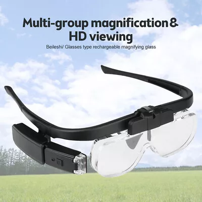 Magnifying Glasses LED Headband Loupe Magnifier Lamp Adjustable Glasses Variable • $21.83