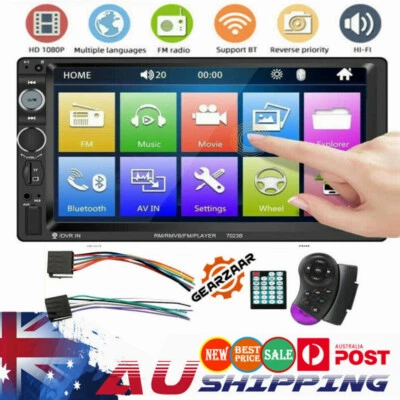 7  Double 2 DIN Bluetooth Head Unit Car Stereo Touch Screen Radio FM/TF/USB/AUX • $38.49