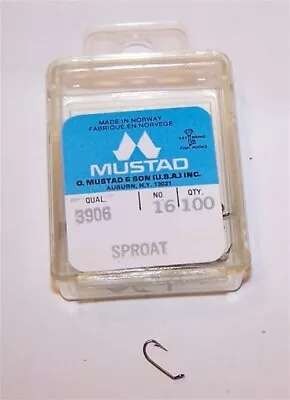 100 Mustad Sproat 3906  Size 16 Fly Tying Hooks • $9