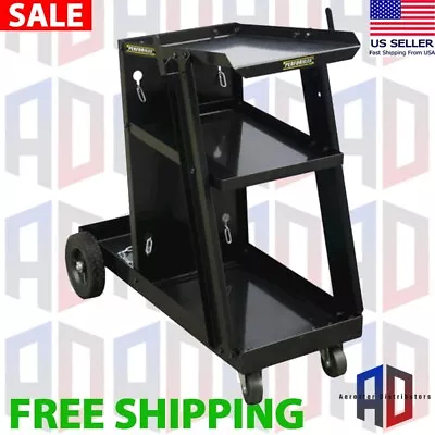 28  Heavy Duty Rugged Steel Shop Welding Cart 3 Shelf Stand Mobile Table Storage • $87.99