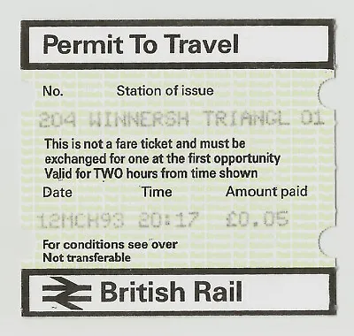 Winnersh Triangle 01 - PERTIS Permit To Travel • £1.99