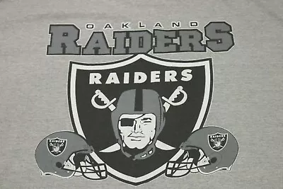 Vintage Oakland Raiders Shirt Men's 2XL 90s Gray Football Front And Back Print • $38.88