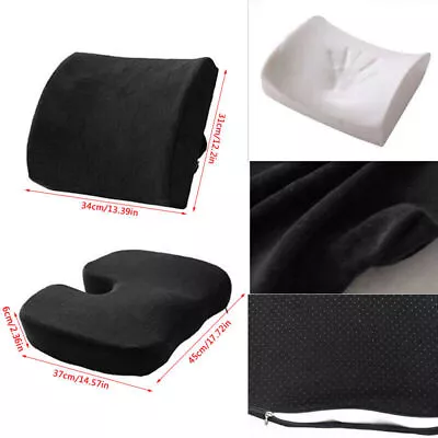 Lumbar Back Support Cushion Car Seat Wheelchair Office Chair Pillow Memory Foam • £12.99