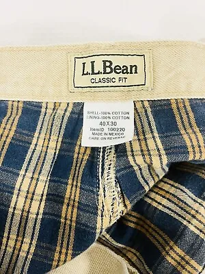 L.L Bean Flannel Lined Jeans Mens Size  40x30 Classic Fit Jeans Denim Beige • $20