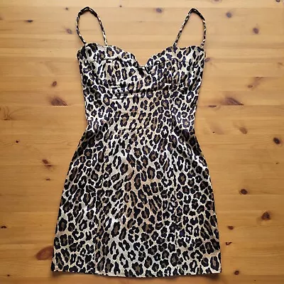 Wheels & Dollbaby Satin Leopard Print Mini Dress Amazing RARE Size 2 Deadstock  • $199.95