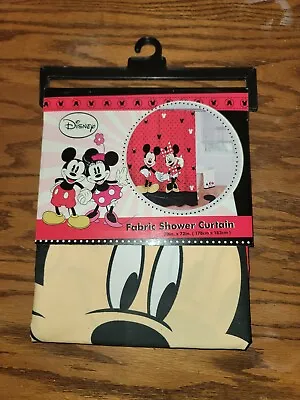 Disney Mickey And Minnie Mouse 70  X 72  Fabric Shower Curtain RED NEW • $23